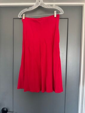 H&M Bright Red A-Line Midi Skirt